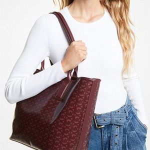 Authentic Michael Kors Jodie Large Logo Jacquard Tote